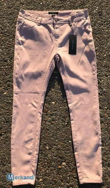 Damas Super Skinny Pink Spandex Summer Pantalón Jeans Pantalón Nuevo