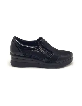 DAVSHOES ZAPATO MUJER NEGRO CON CREMALLERA EV959