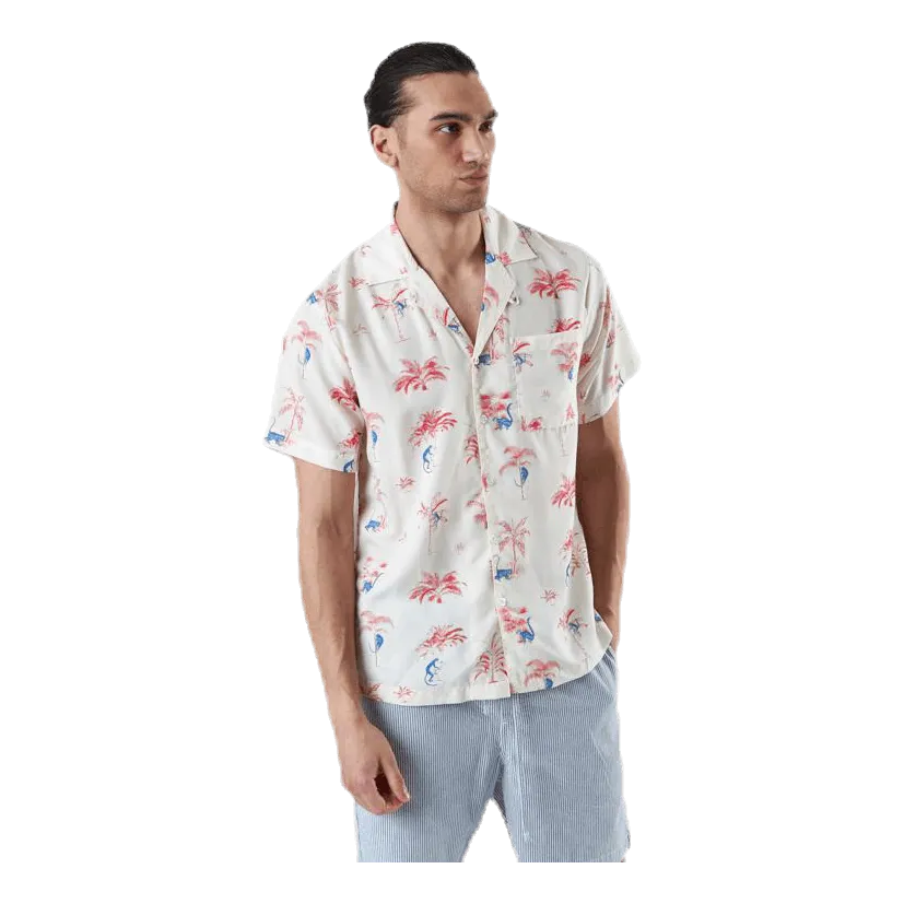 Dedicado Shirt Short Sleeve Marstrand Monkey Trees White