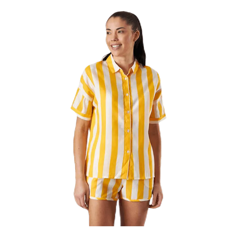 Dedicado Shirt Short Sleeve Nibe Big Stripes Yellow