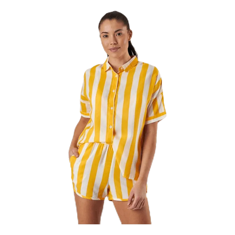 Dedicado Shirt Short Sleeve Nibe Big Stripes Yellow