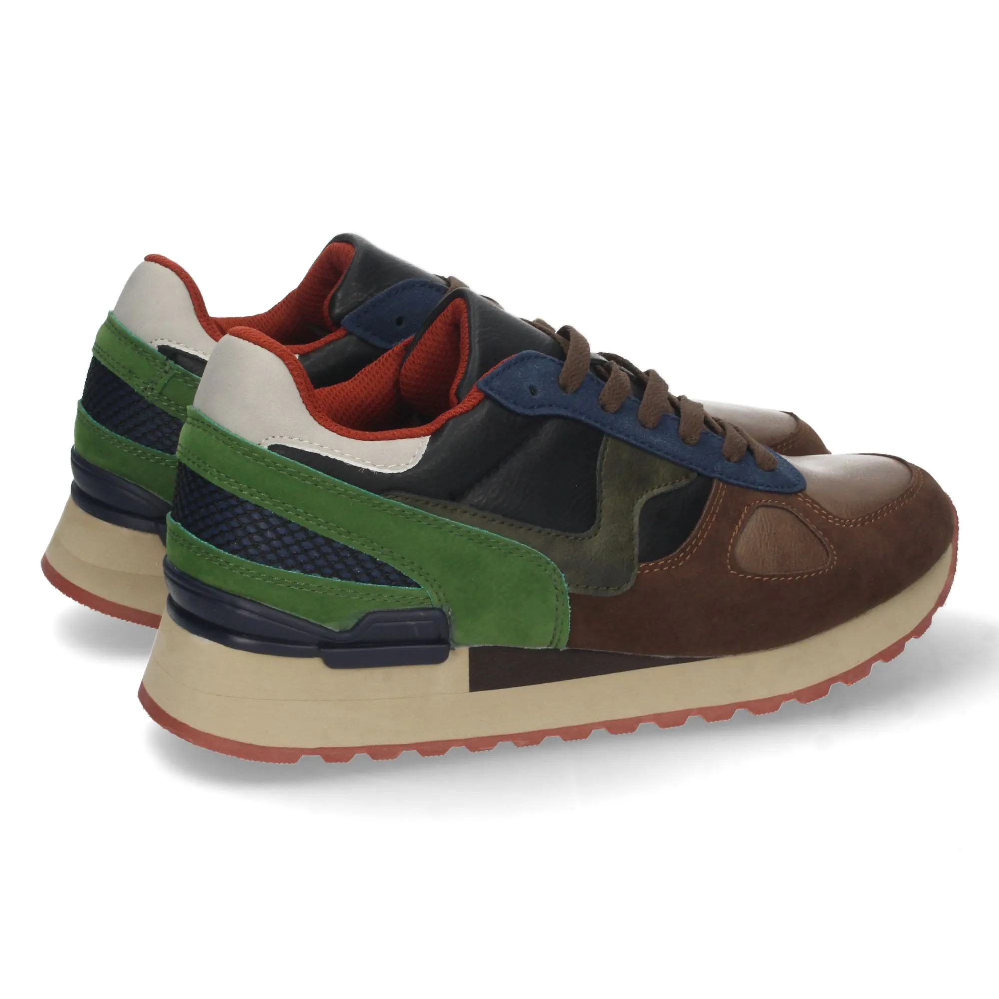 Deportivas casual planas para hombre color verde