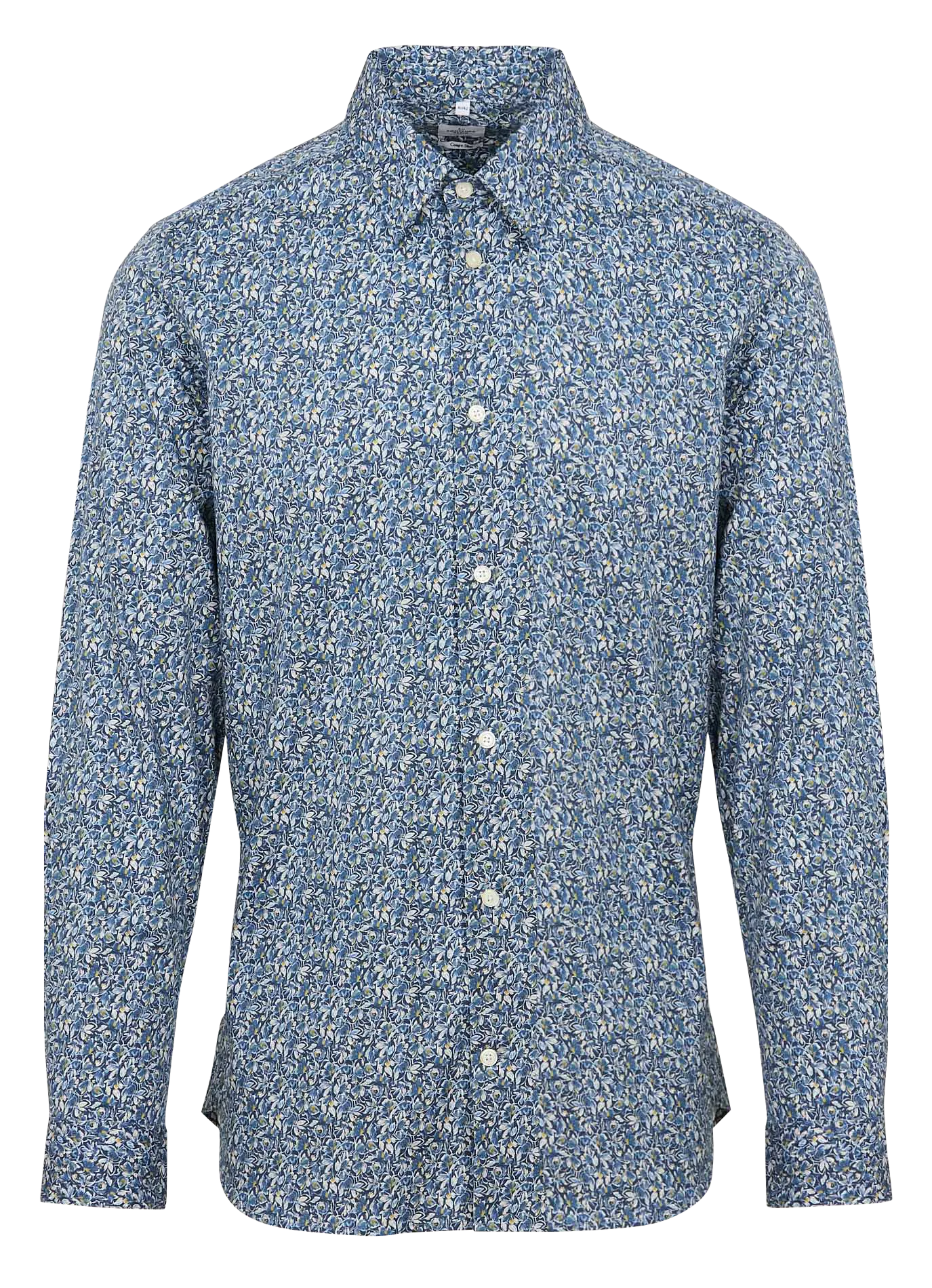 EKSTI - Camisa de algodón slim fit estampada en azul