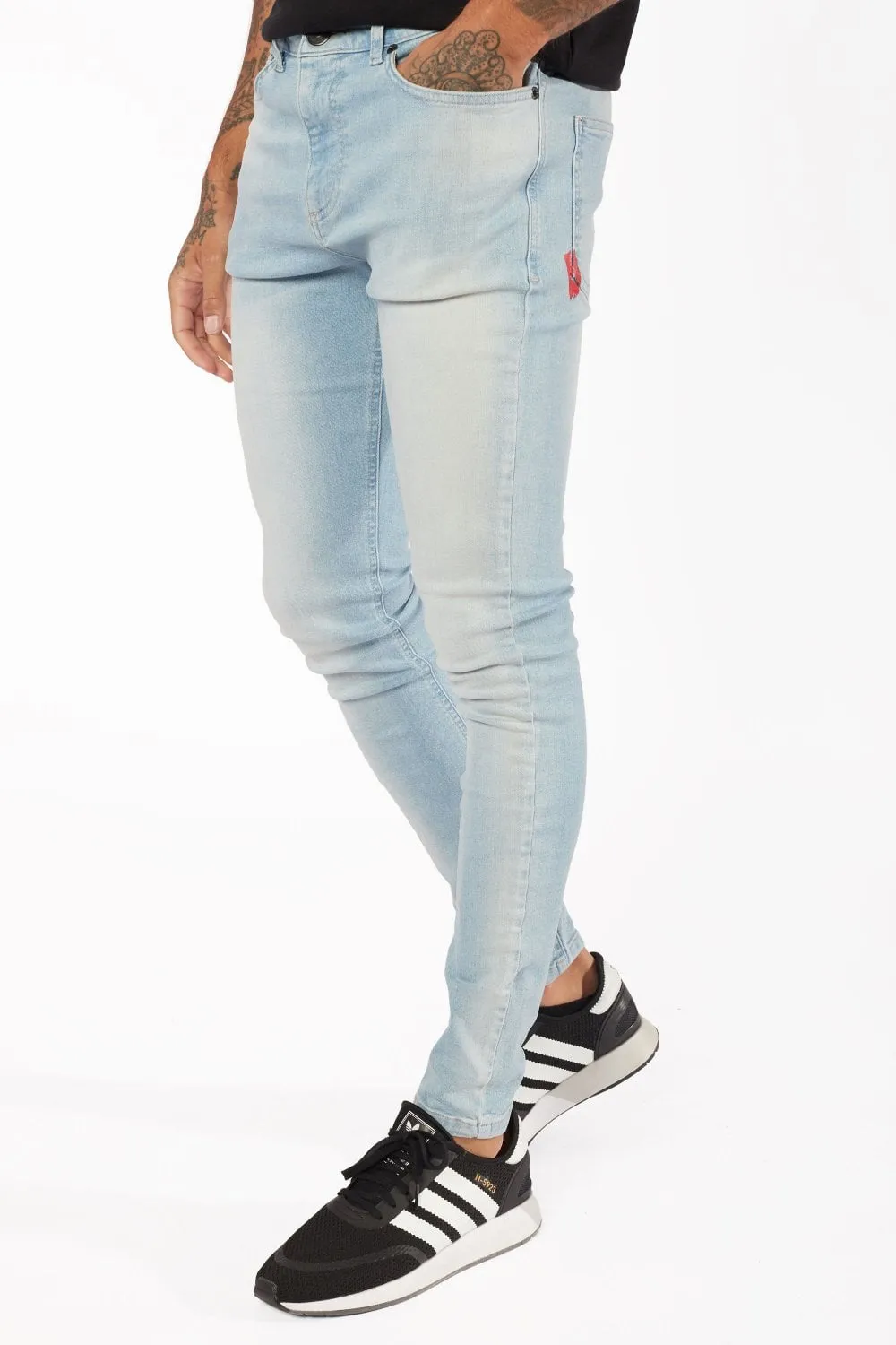 ESSENTIAL SUPER STRETCH JEANS SKINNY FIT STONE WASH