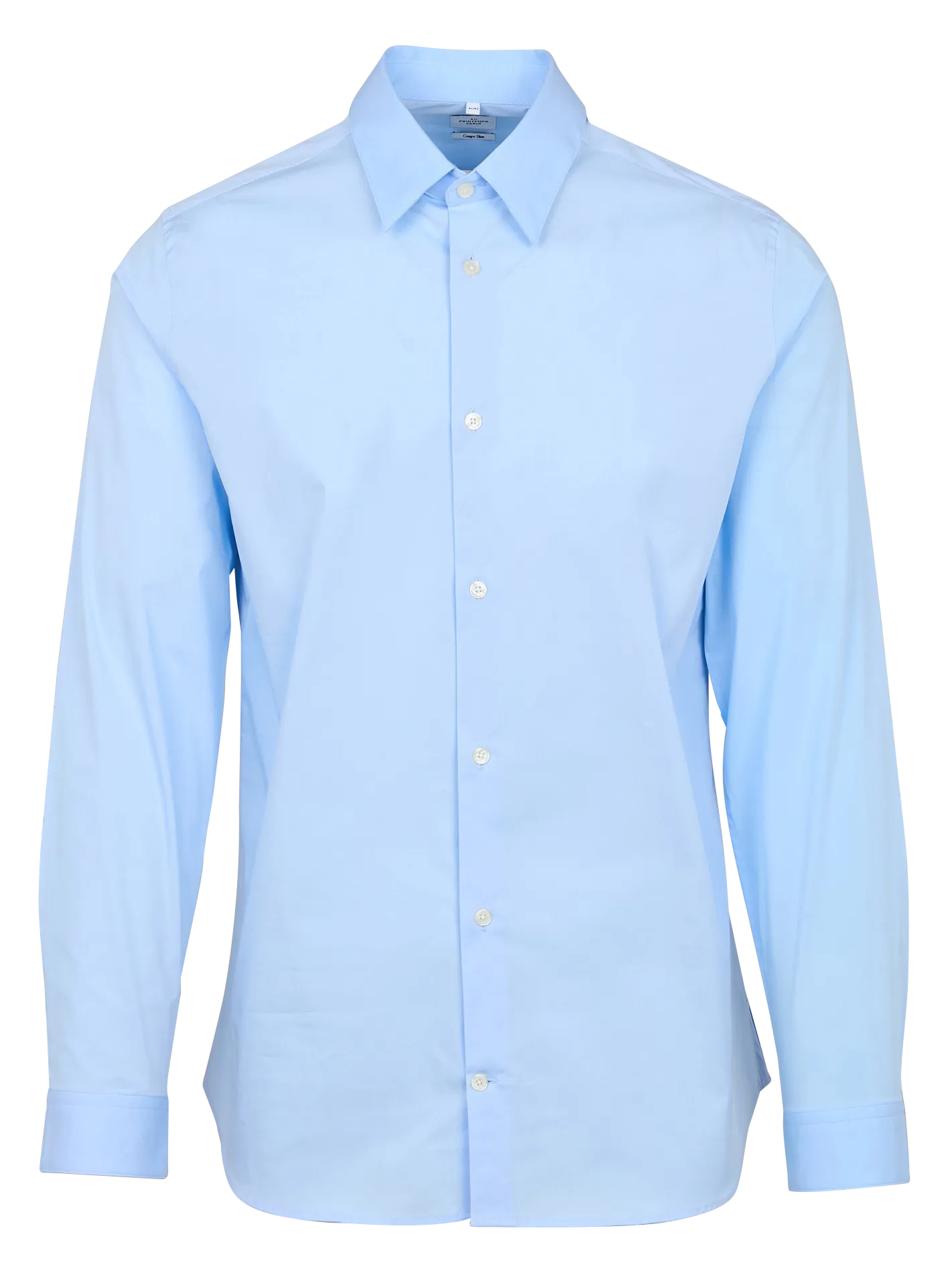 ESTRETCH - Camisa regular de algodón mezclado en azul