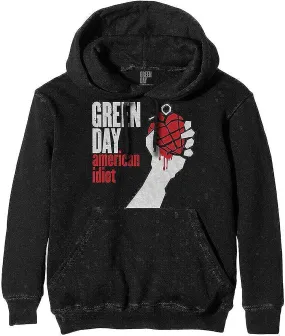 Green Day Sudadera con capucha American Idiot Band Logo Oficial Hombre Jersey Negro