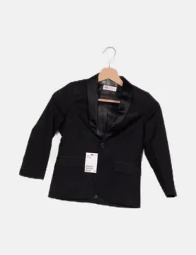 H&M Blazer negra cuello satinado