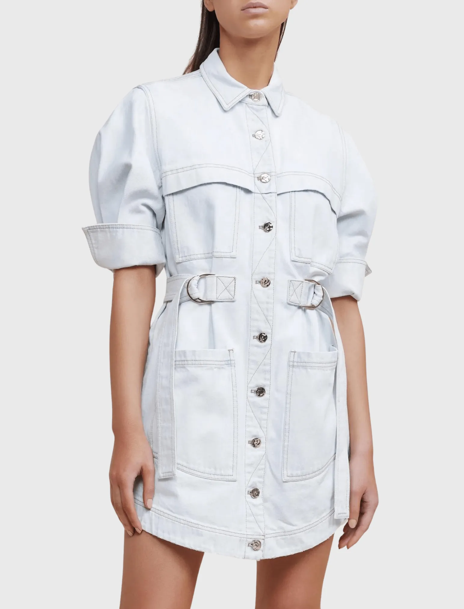 Holmes Short Sleeve Denim Shirt Dress