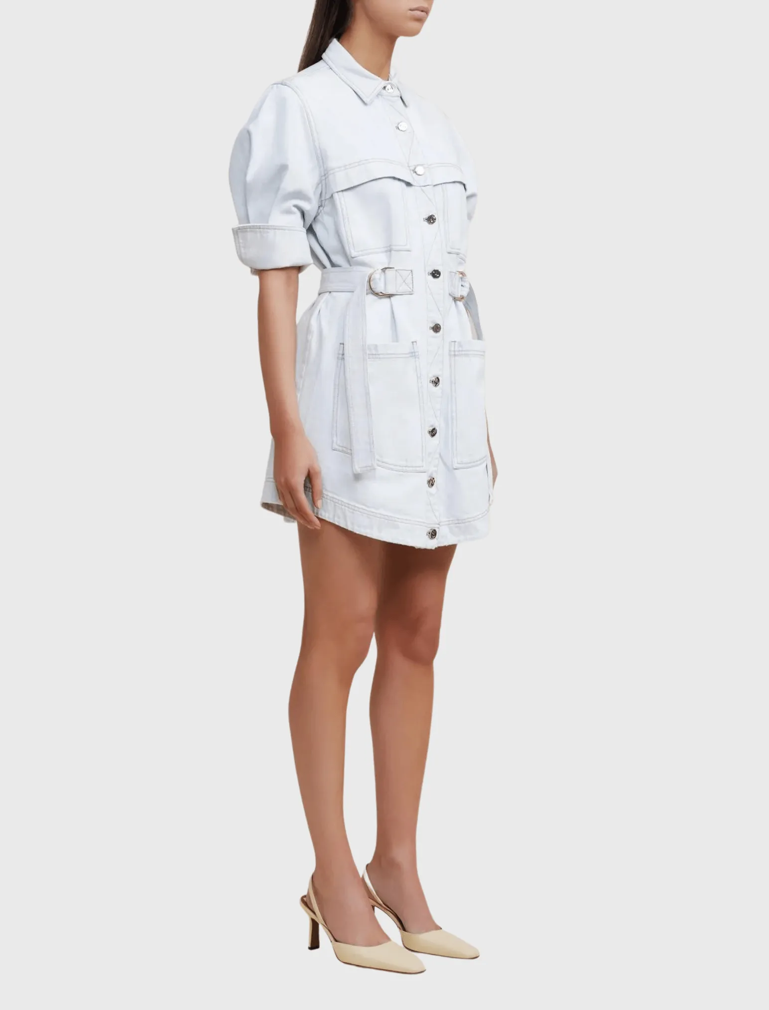 Holmes Short Sleeve Denim Shirt Dress