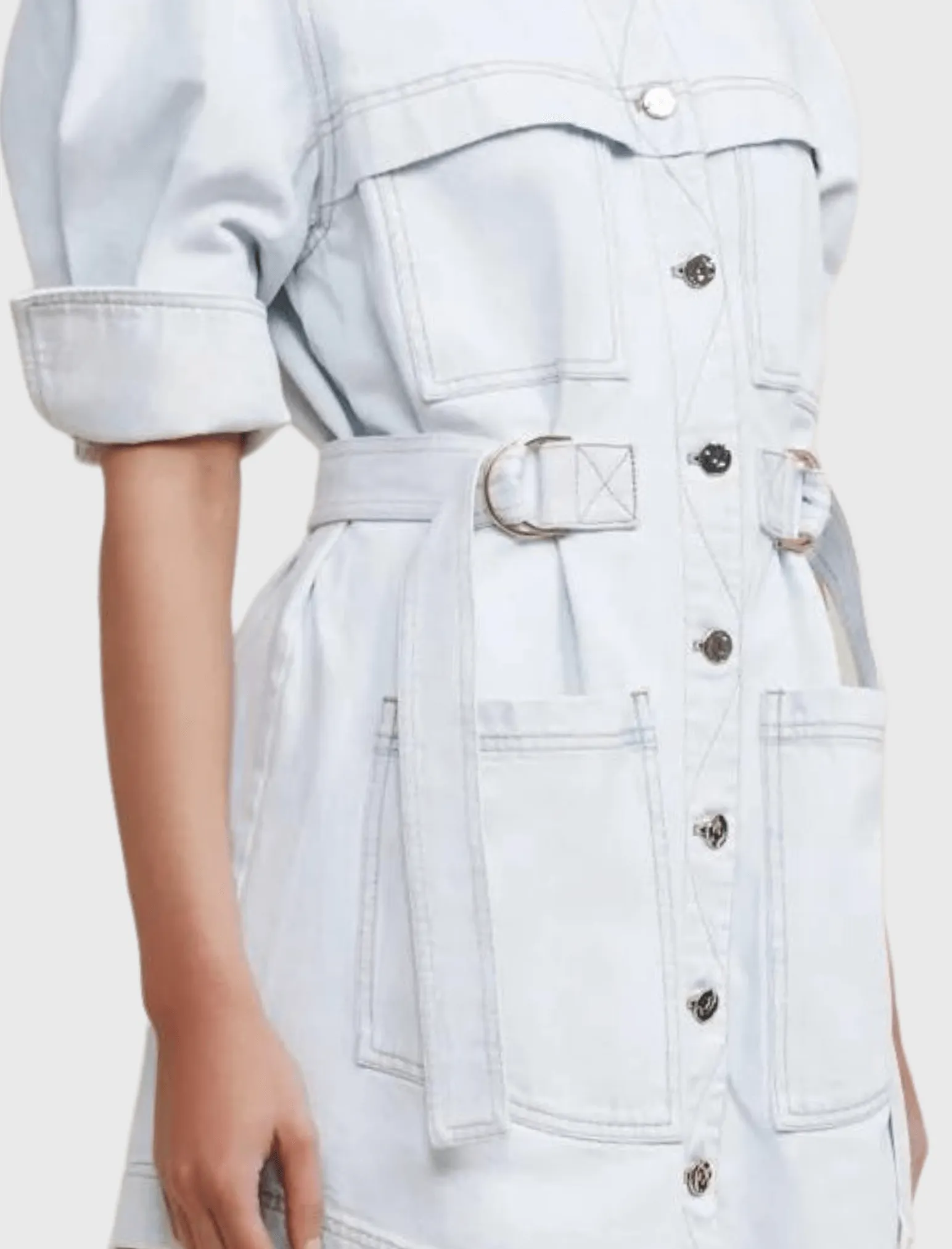 Holmes Short Sleeve Denim Shirt Dress