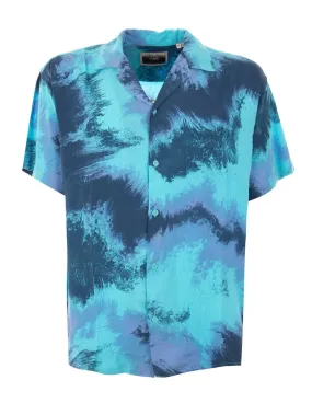 JACK & JONES - Camisa azul JcoJeff AOP Resort 12252536 Hombre