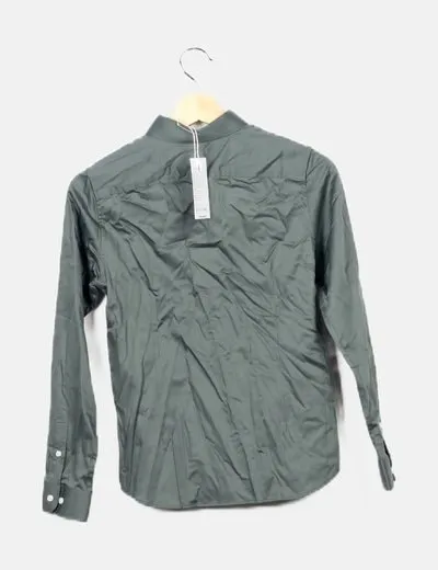 Jack & Jones Camisa verde satinada