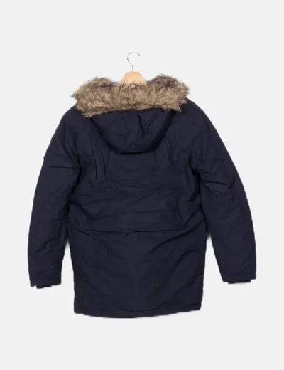 Jack & Jones Parka azul capucha