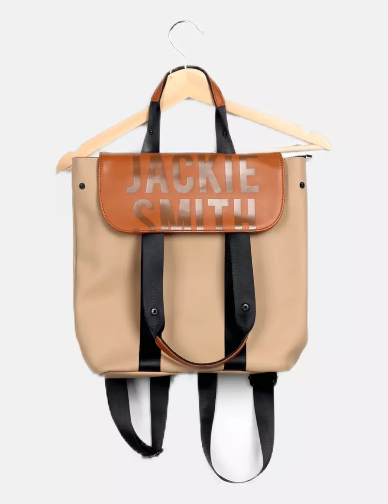 JACKIE SMITH Mochila beige logo