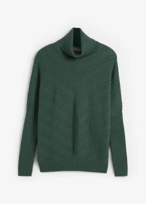 Jersey de cuello alto Verde oscuro