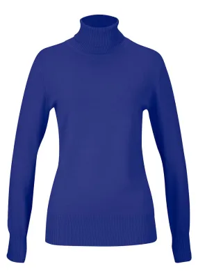 Jersey de punto fino con cuello alto Azul zafiro