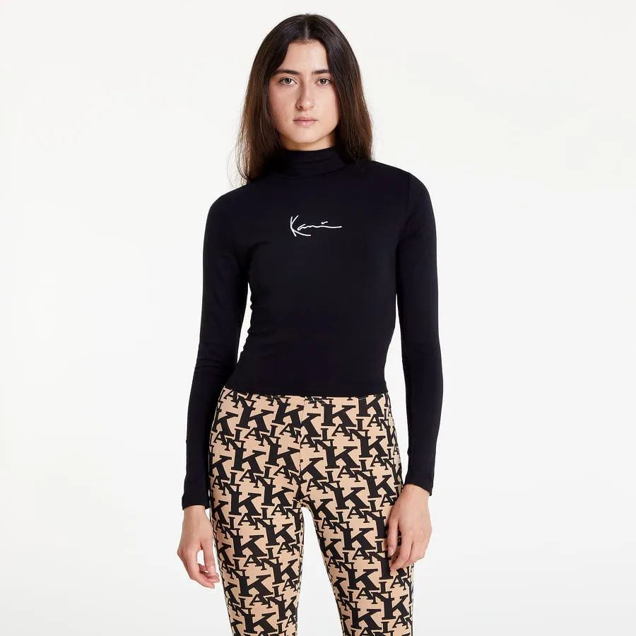 Karl Kani Small Signature Turtle Neck Crop Top Long Sleeve