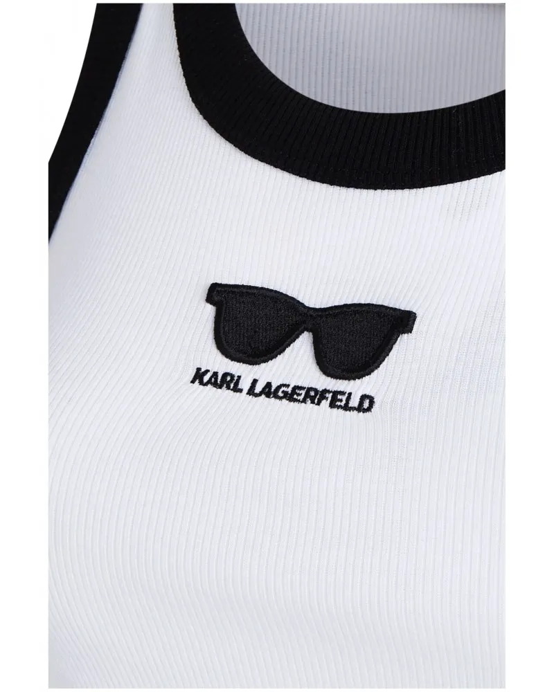 KARL LAGERFELD - Camiseta deTirantes en Contraste y Gafas de Sol Bordadas