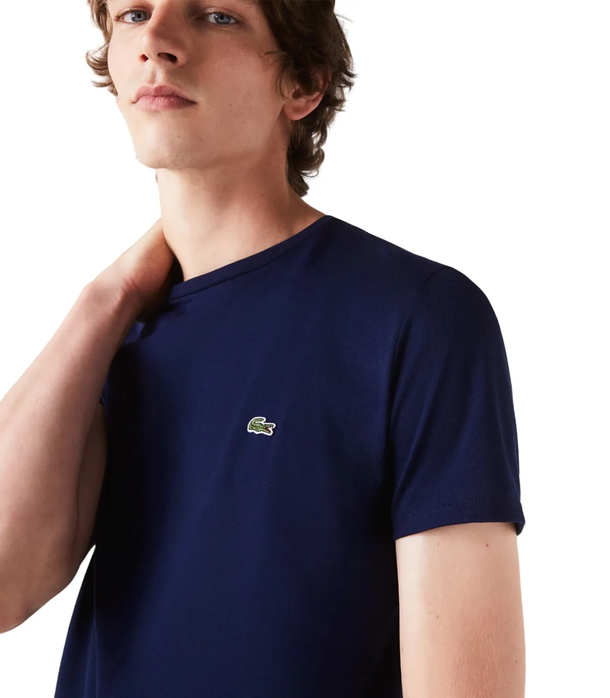 Lacoste - Camiseta Para Hombre Azul Marino - Tee-Shirt Ras Du Cou Manc