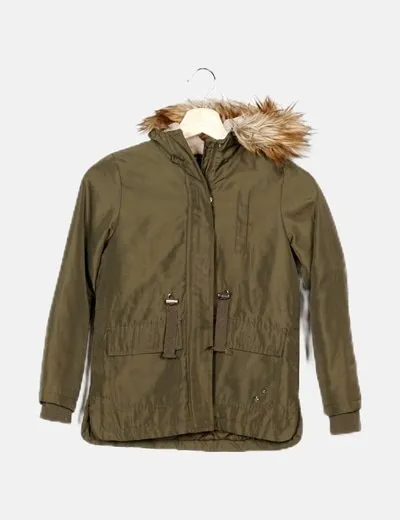 Lefties Parka verde pelo capucha