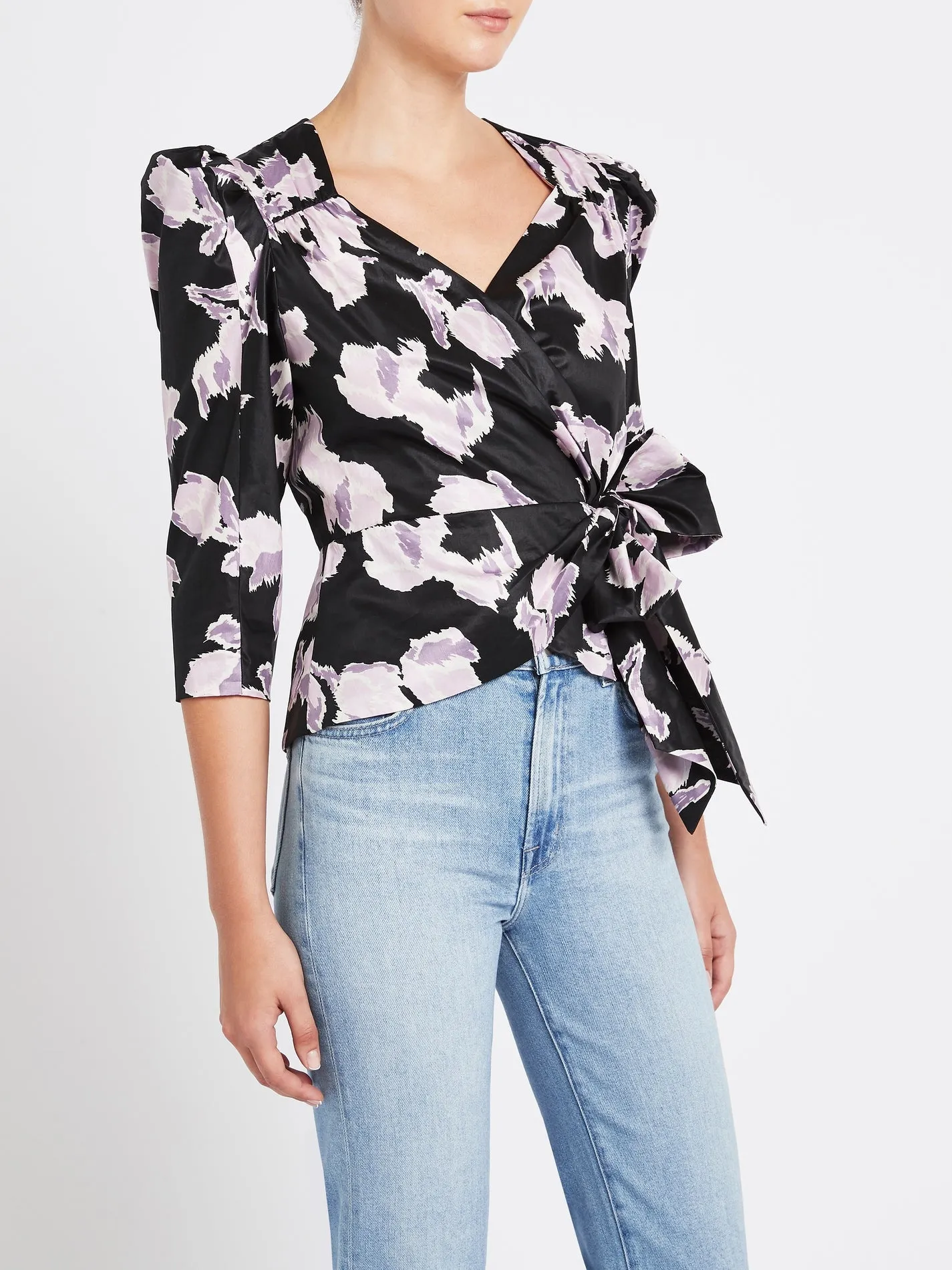 Long Sleeve Ikat Bow Top