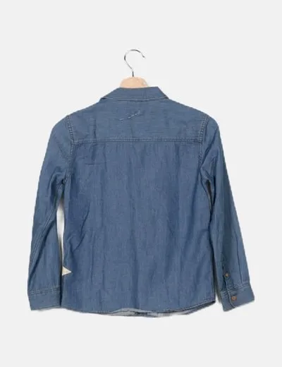 Mango Camisa denim azul