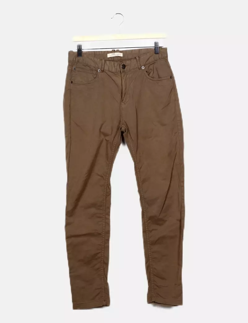 Mango Pantalón kaki básico