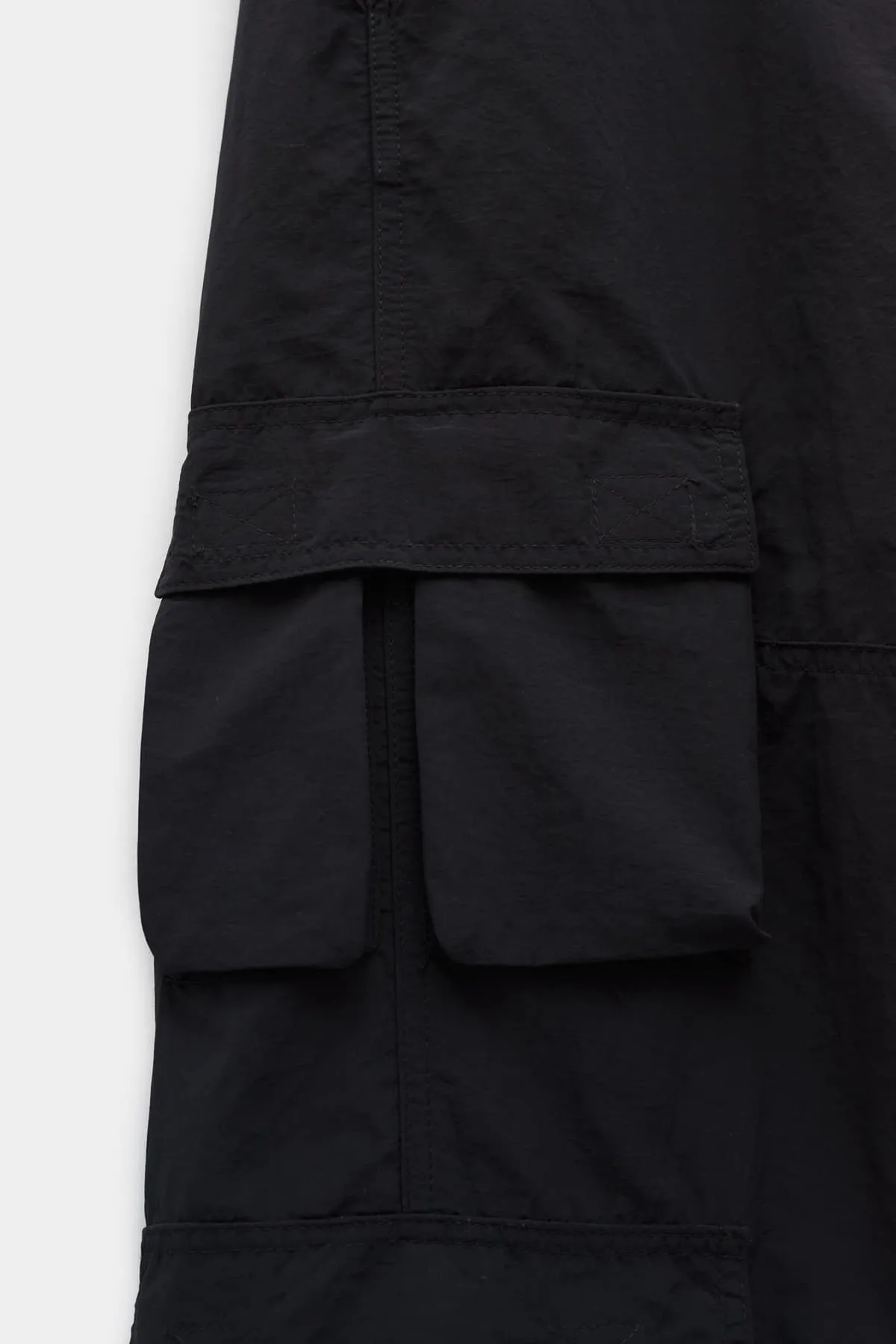 MARTINE ROSE BLACK TWIST SEAM CARGO TROUSER