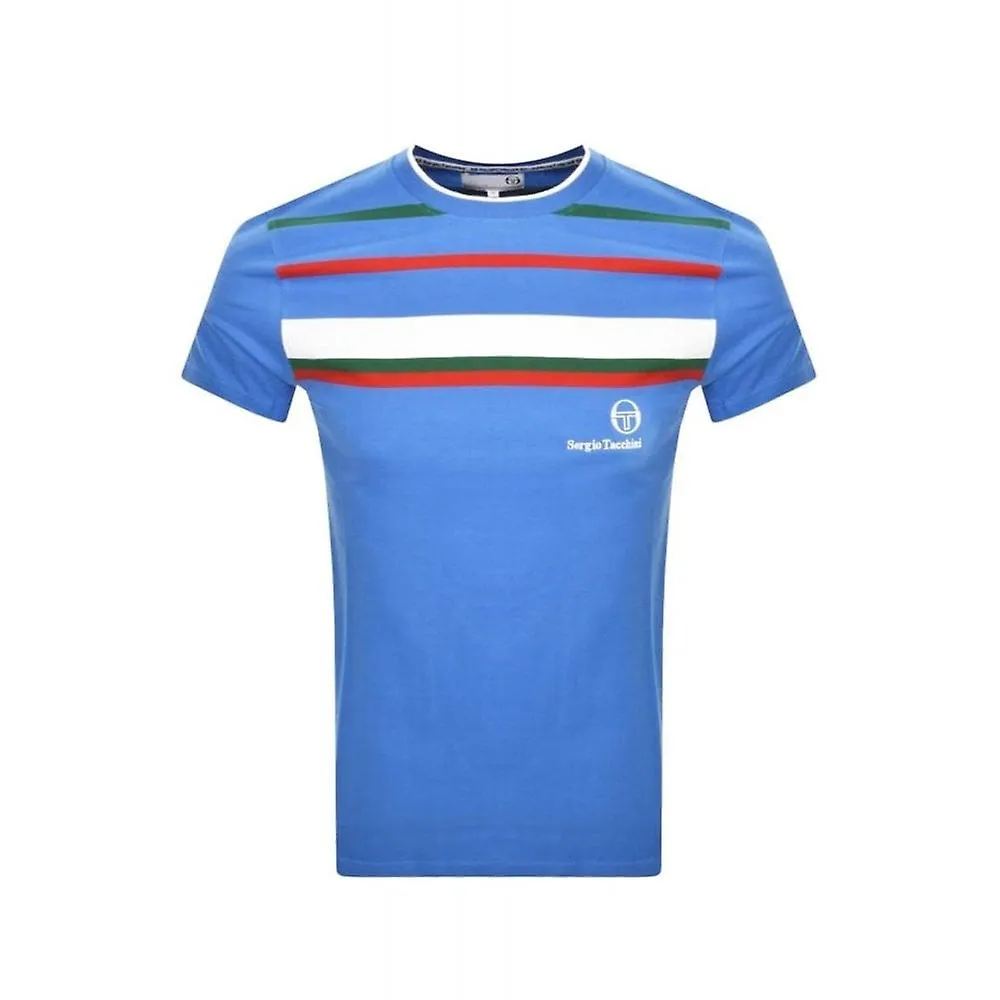 Men's Sergio Tacchini | Denver 0159-382 Colour Stripe Half Sleeve T-shirt - Palace Blue