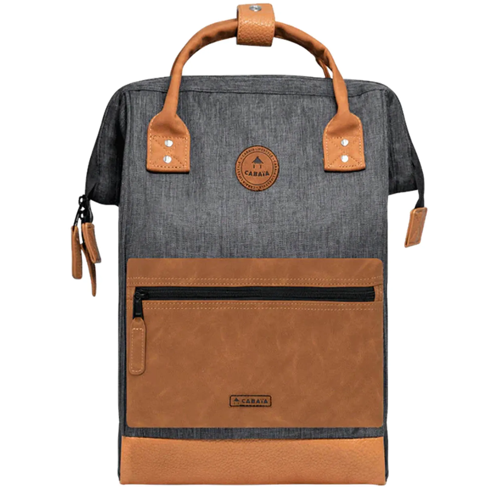 Mochila Cabaia Londres Medium (Gris oscura / marrón)