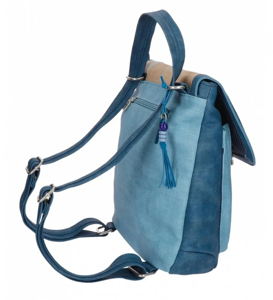 Mochila casual Catalina Estrada Faisan con bandolera -30x29x8cm- Azul