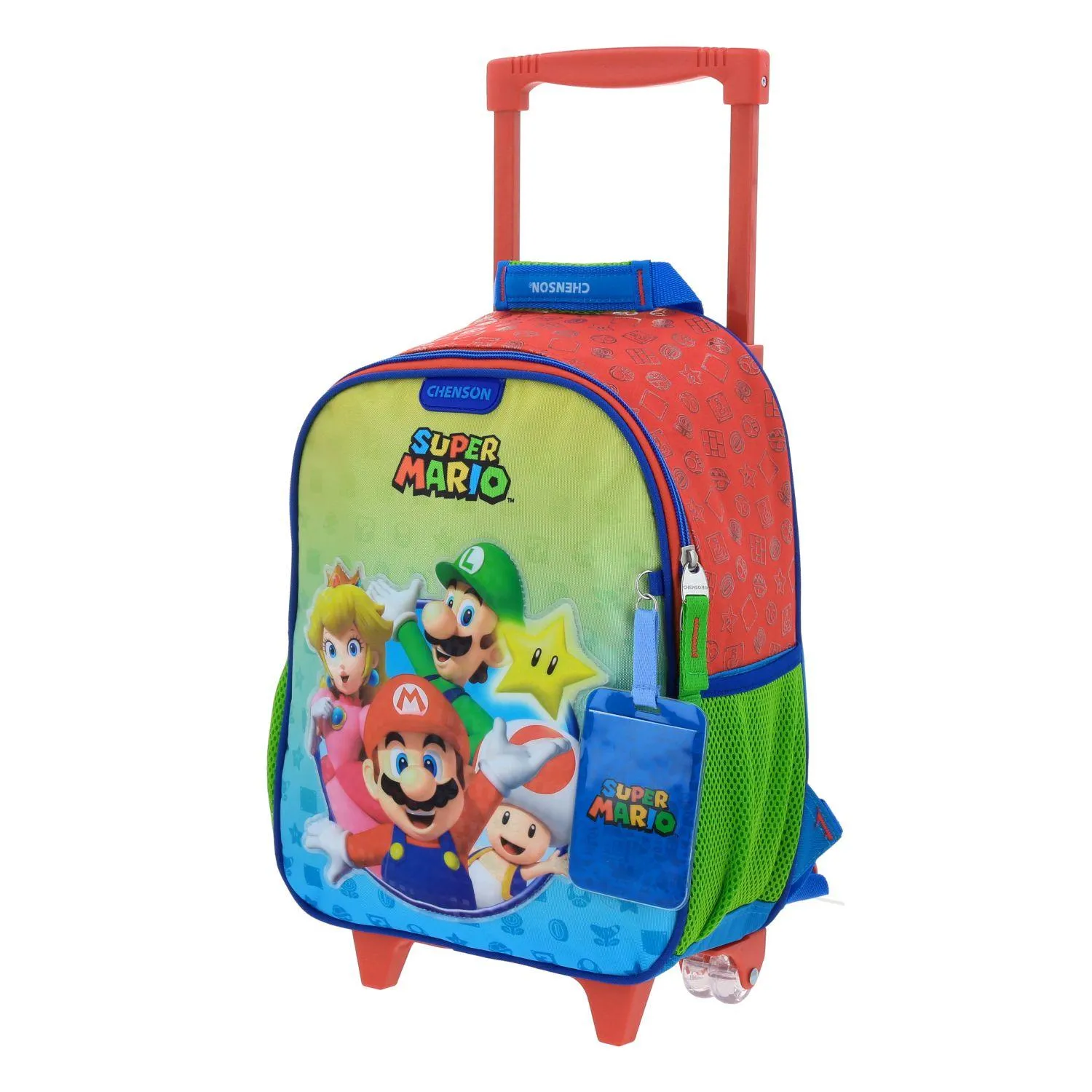 Mochila Con Ruedas Roja Chica Mario Bros Para Nio Chenson Yoin