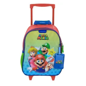 Mochila Con Ruedas Roja Chica Mario Bros Para Nio Chenson Yoin