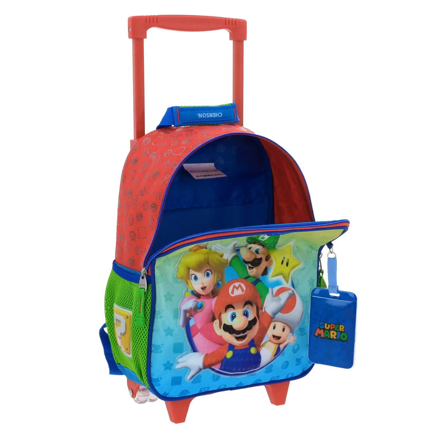 Mochila Con Ruedas Roja Chica Mario Bros Para Nio Chenson Yoin