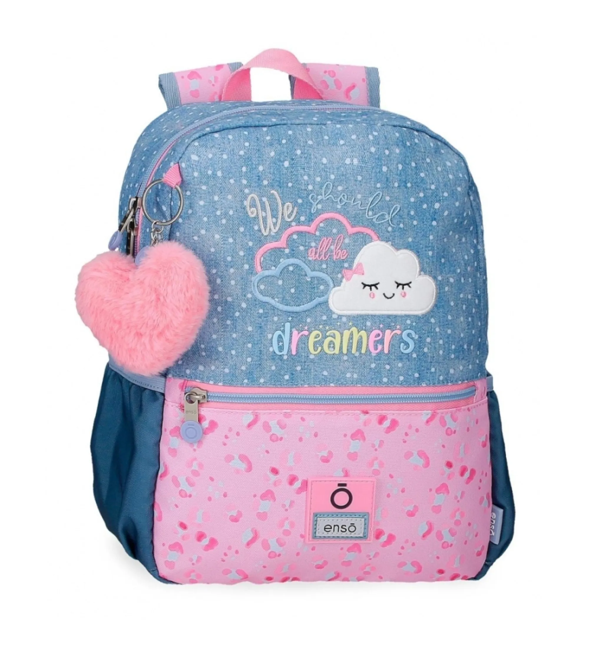 Mochila de paseo Enso Dreamer 32 cm adaptable a carro azul