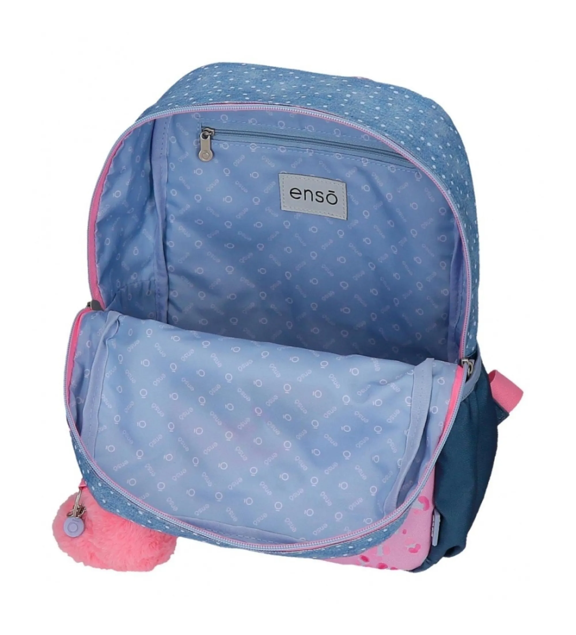 Mochila de paseo Enso Dreamer 32 cm adaptable a carro azul