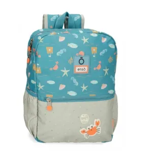 Mochila de paseo Enso Mr Crab 32cm adaptable a carro azul