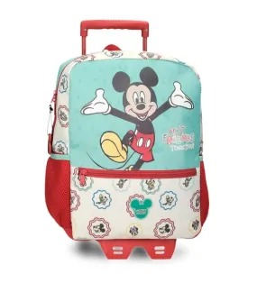 Mochila de paseo Mickey Best friends together con carro multicolor