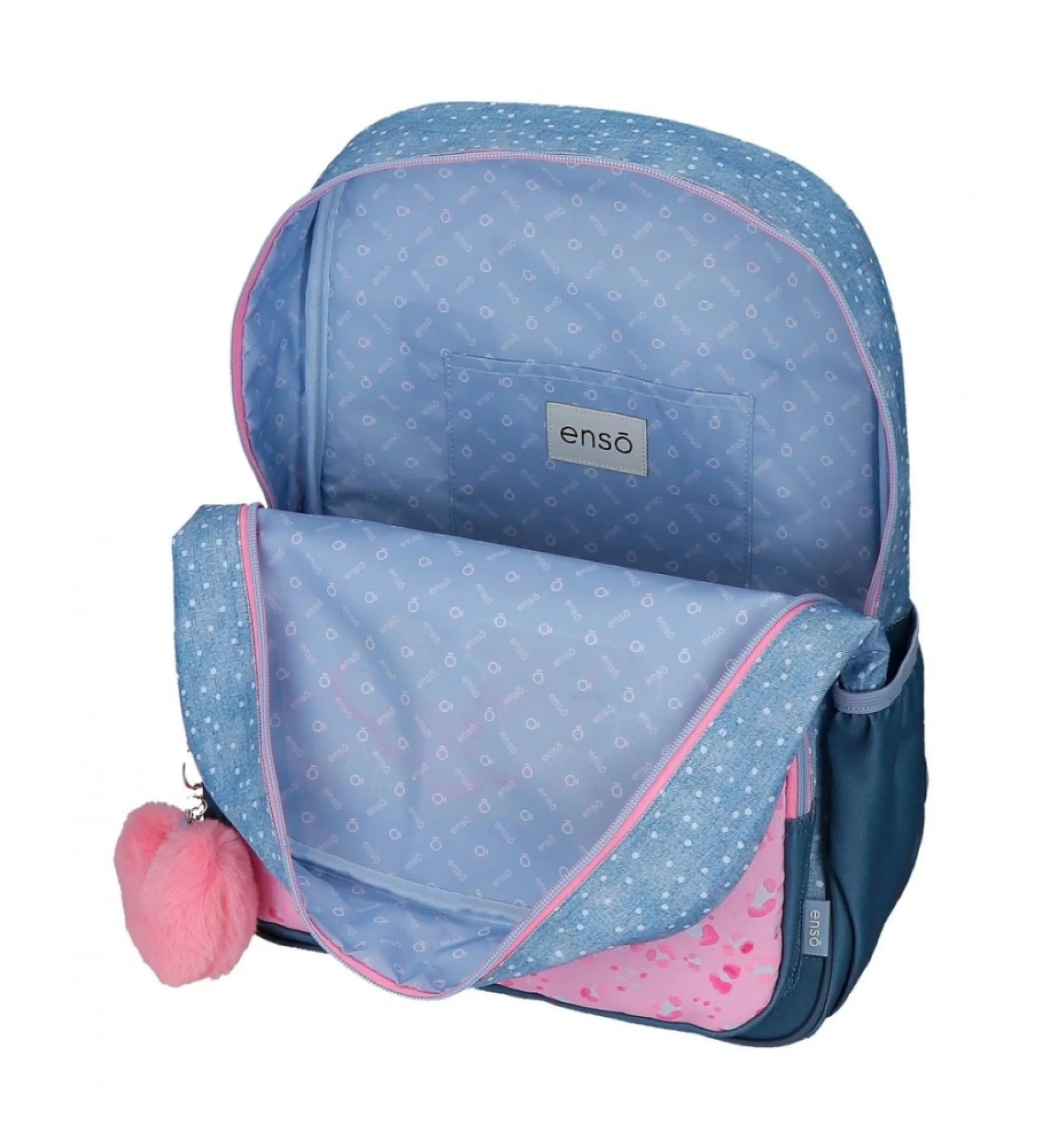 Mochila escolar Dreamer con carro azul