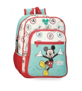 Mochila escolar Mickey Best friends together adaptable a carro multicolor