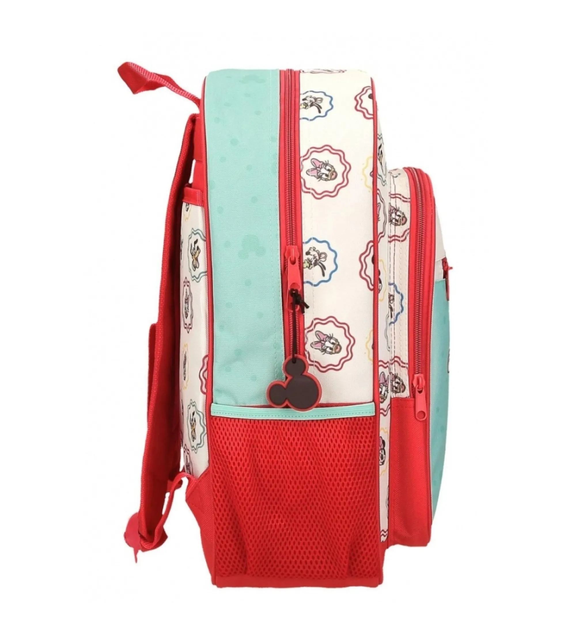 Mochila escolar Mickey Best friends together adaptable a carro multicolor