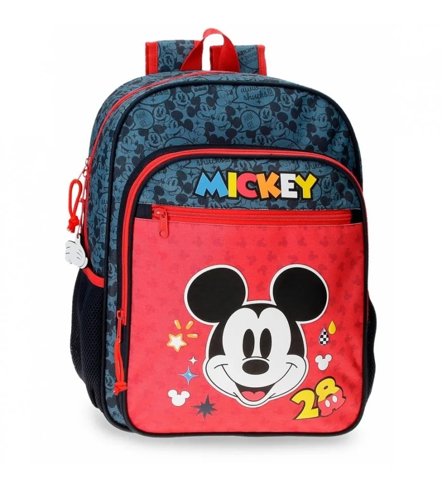 Mochila Escolar Mickey Get Moving 38cm Adaptable rojo, azul 30x38x12cm-