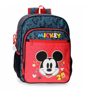 Mochila Escolar Mickey Get Moving 38cm Adaptable rojo, azul 30x38x12cm-