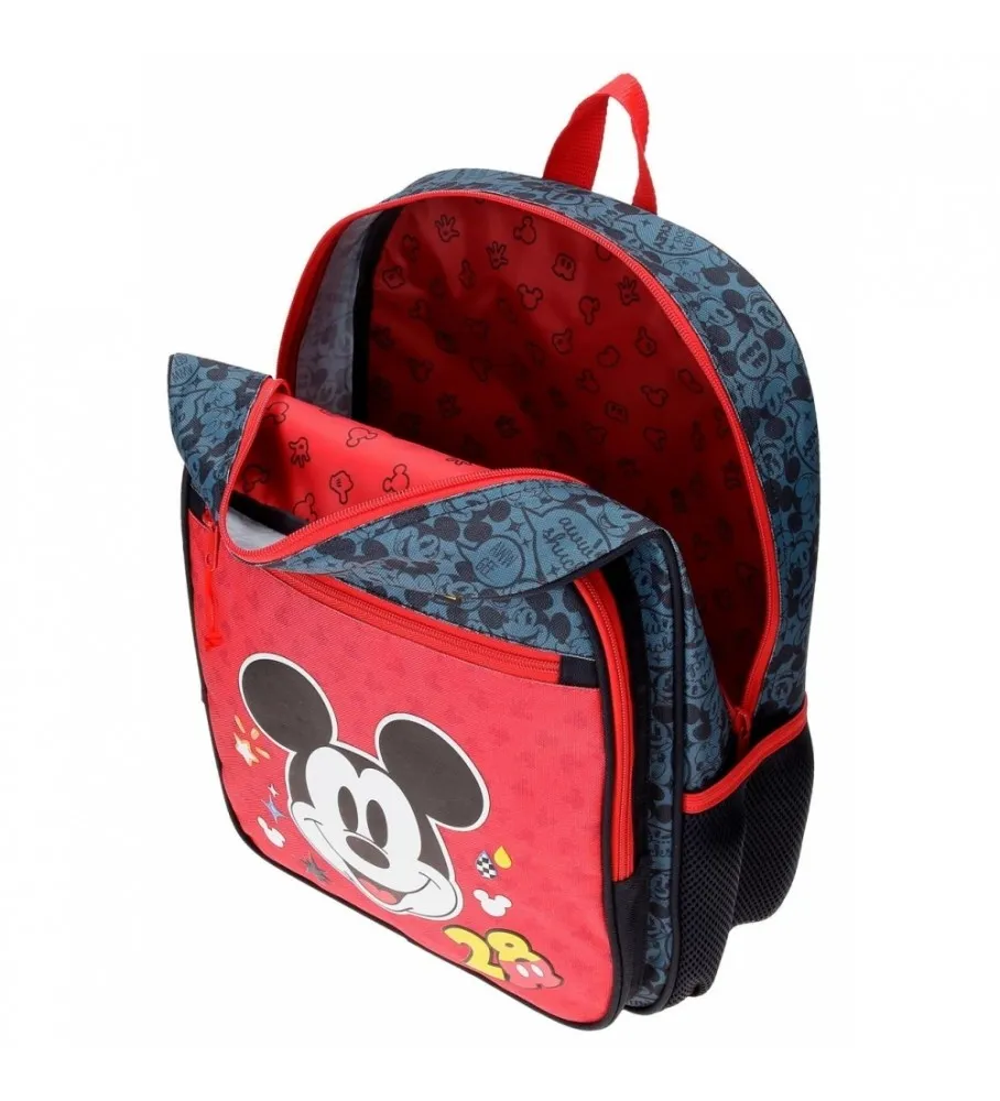 Mochila Escolar Mickey Get Moving 38cm Adaptable rojo, azul 30x38x12cm-