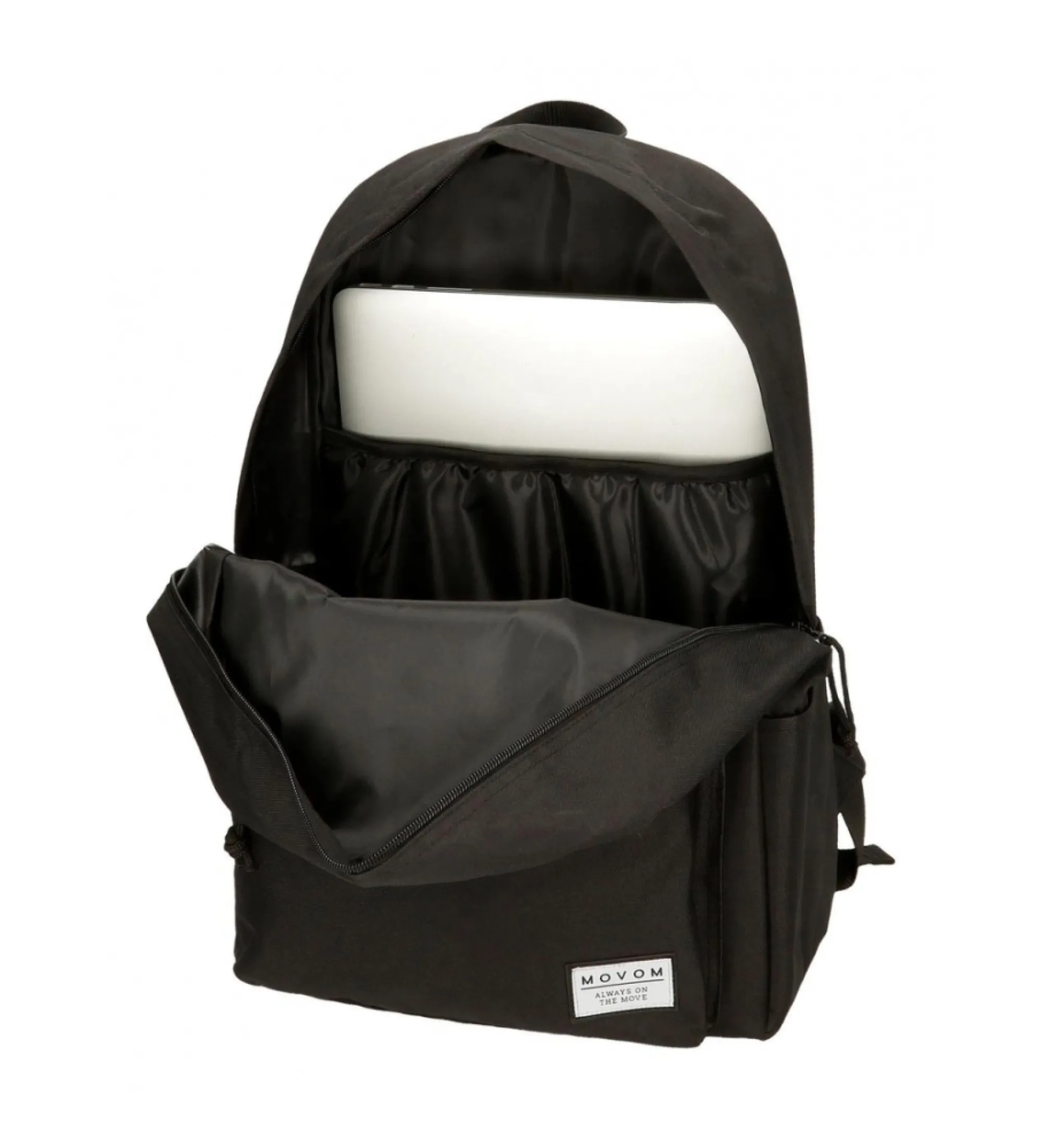 Mochila escolar Movom Always on the move 44 cm negro con carro negro