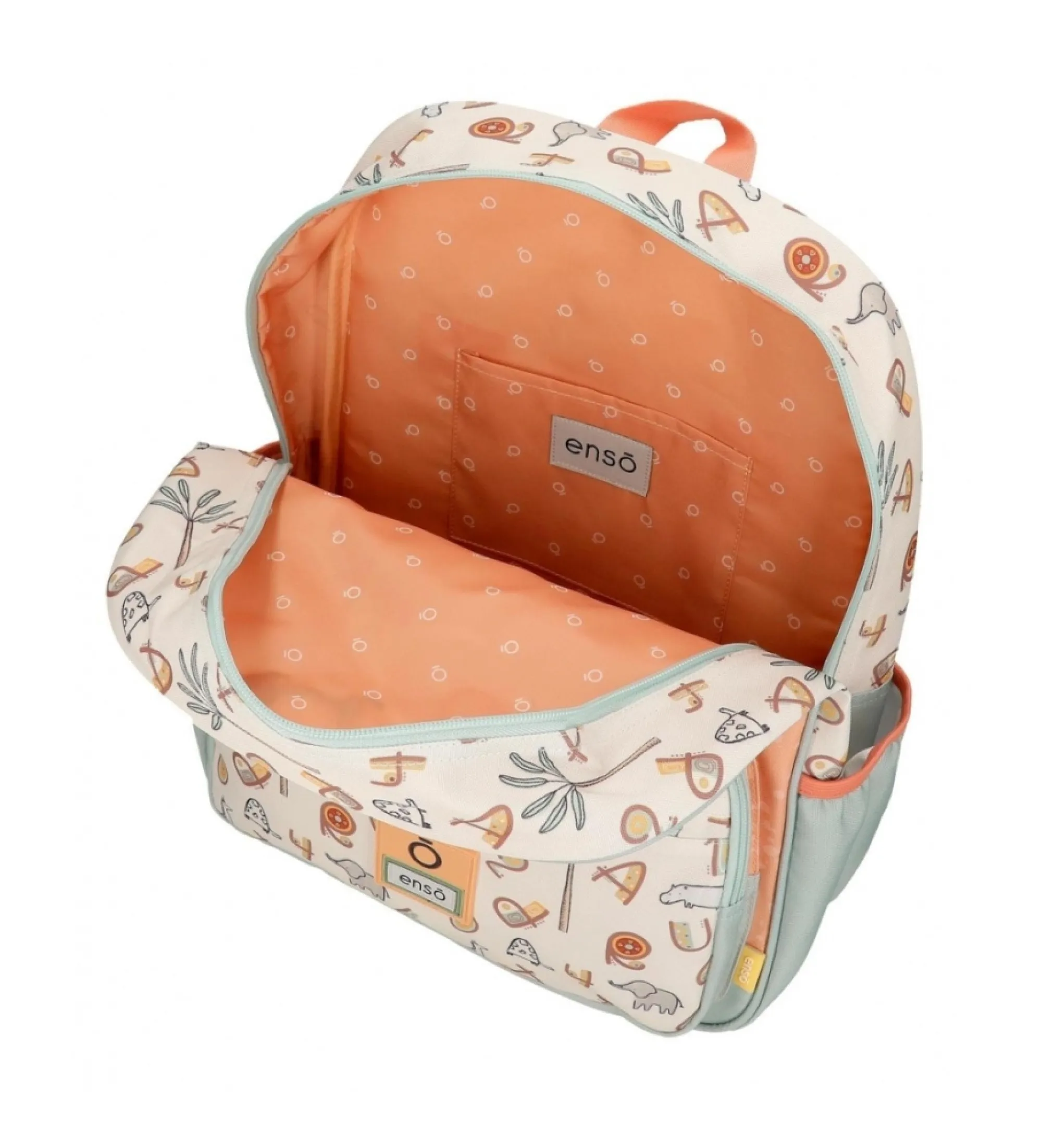 Mochila escolar Play all day con carro naranja