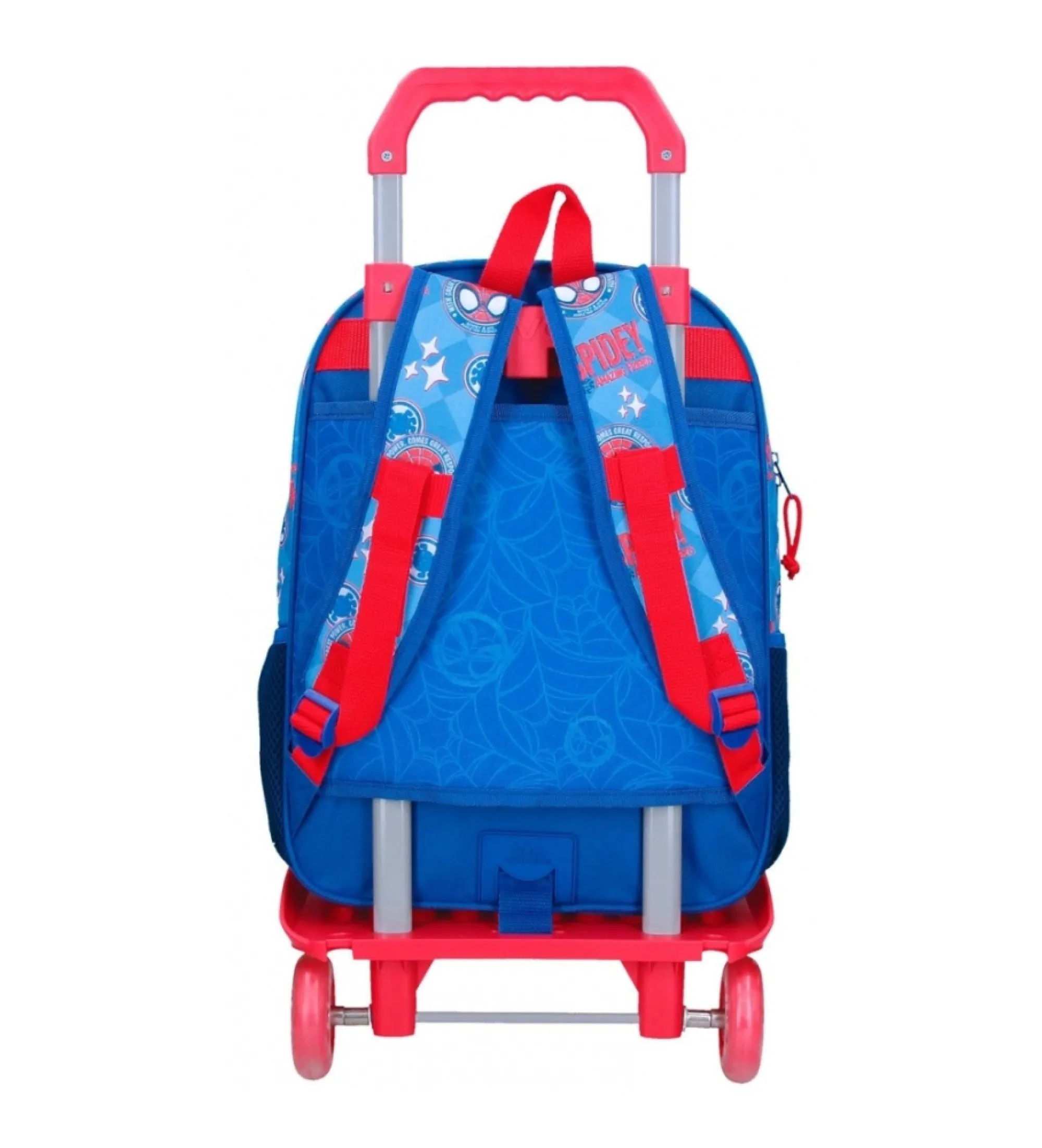 Mochila escolar Spidey Power of 3 38 cm con carro azul