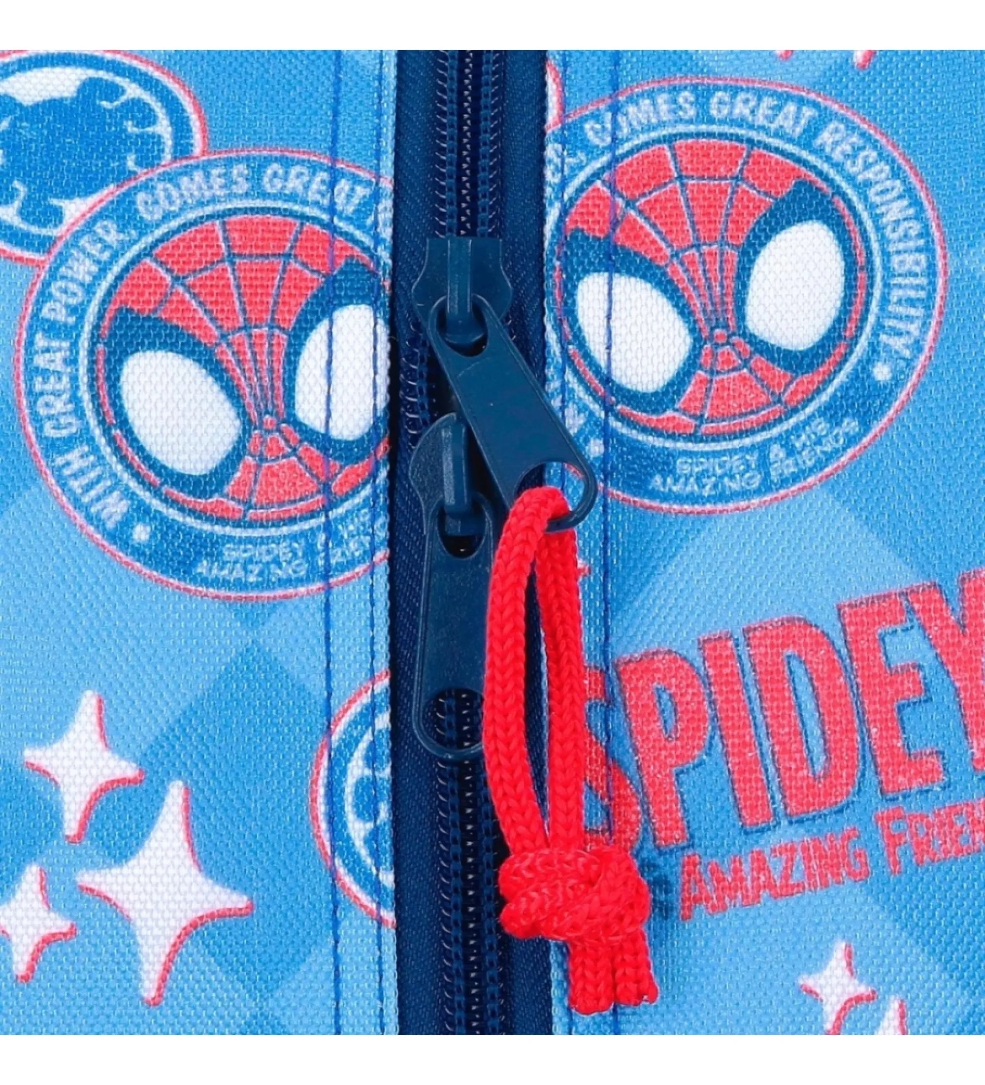 Mochila escolar Spidey Power of 3 38 cm con carro azul