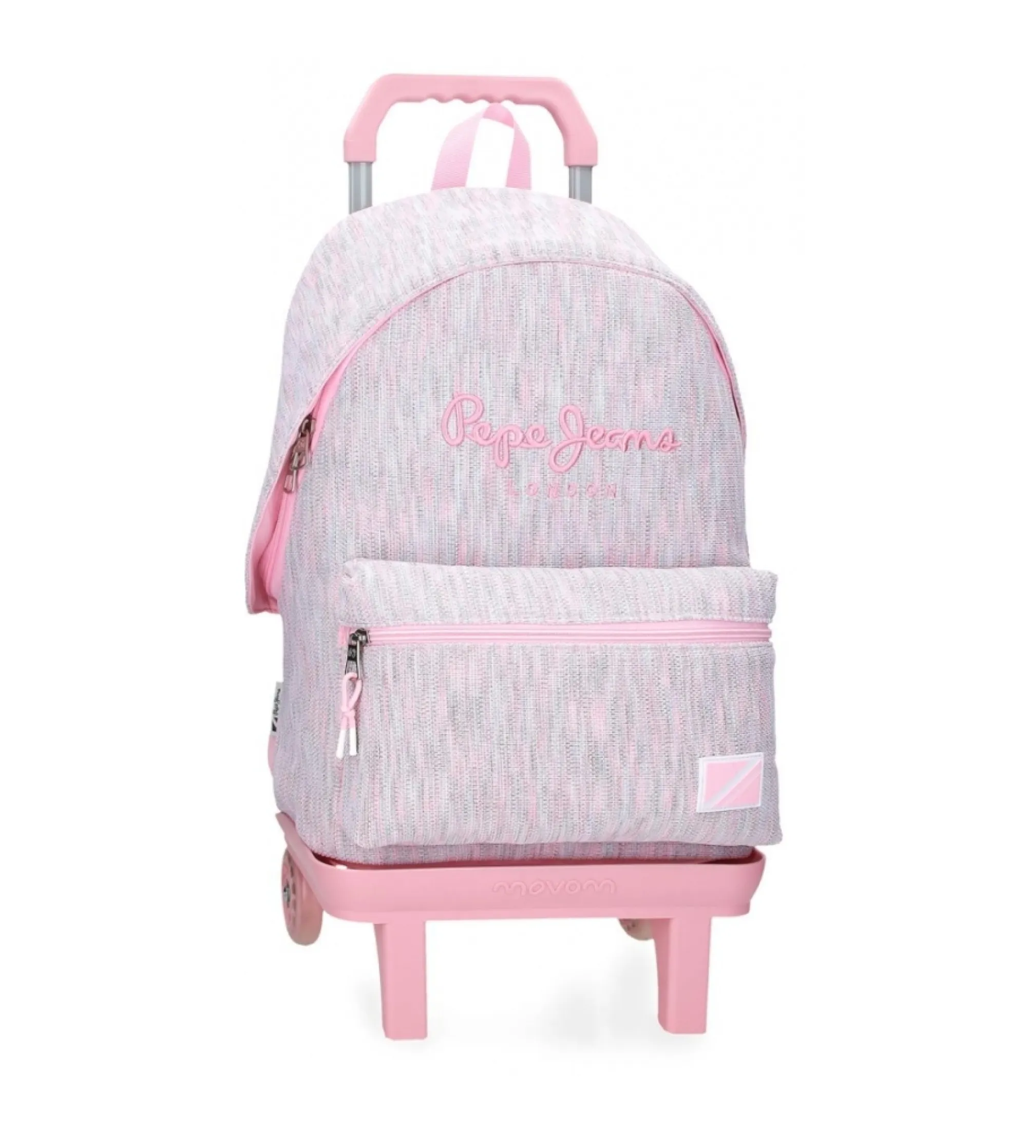 Mochila Miri 42 cm con carro rosa