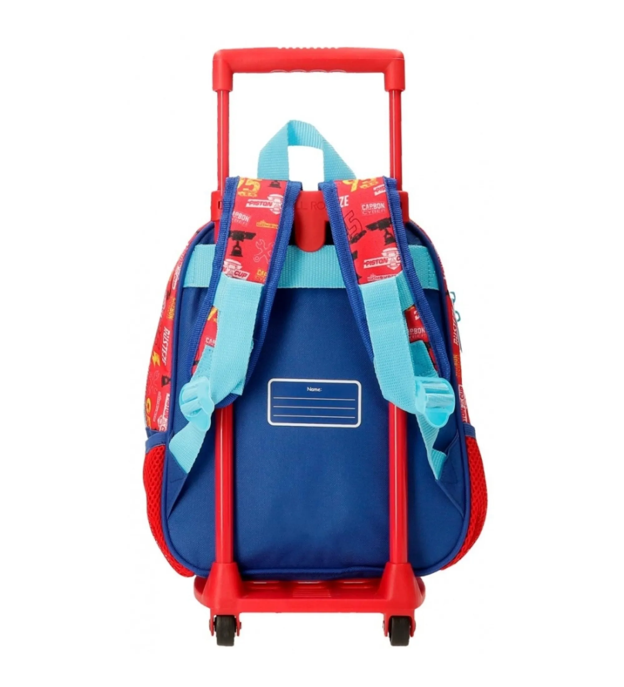 Mochila preescolar Cars Lets race con carro rojo